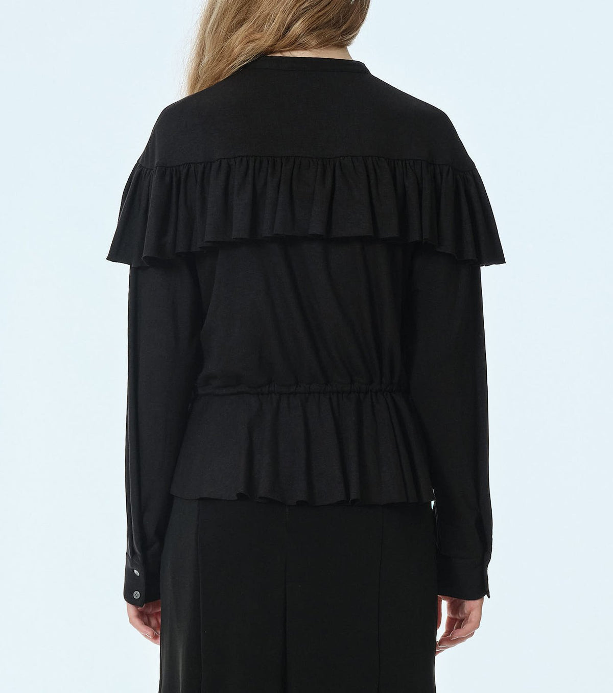 Wool Jersey Ruffle Top