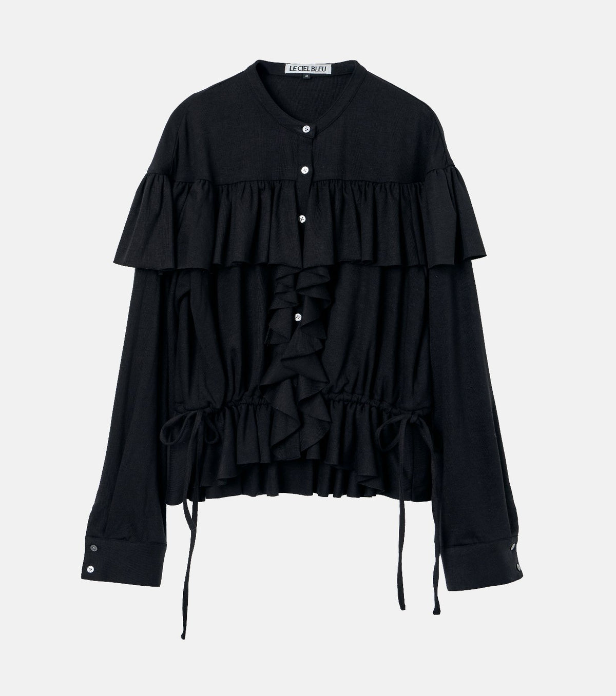 Wool Jersey Ruffle Top