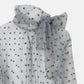 Embroidered Tulle Bow Tie Top