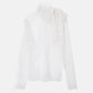 Embroidered Tulle Bow Tie Top