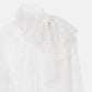 Embroidered Tulle Bow Tie Top