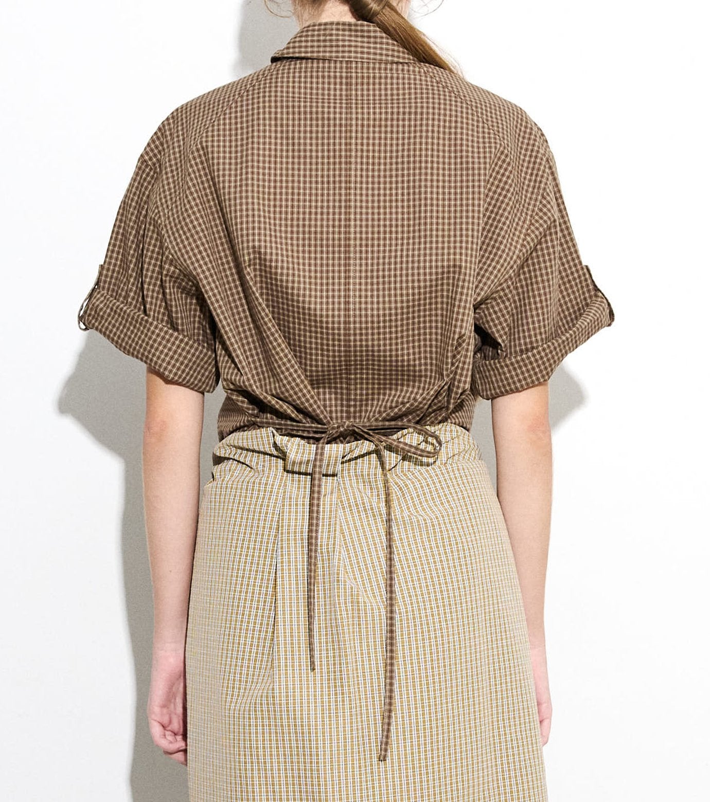 Checked Roll-Up Sleeve Shirt