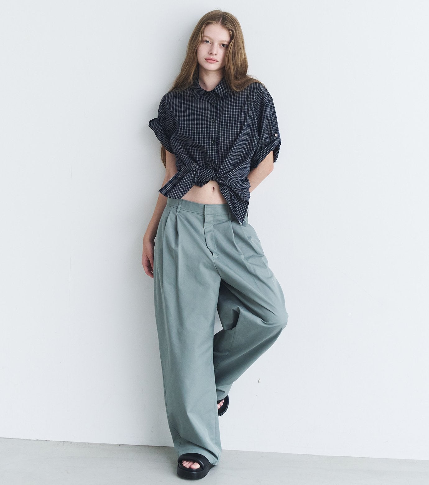 Checked Roll-Up Sleeve Shirt