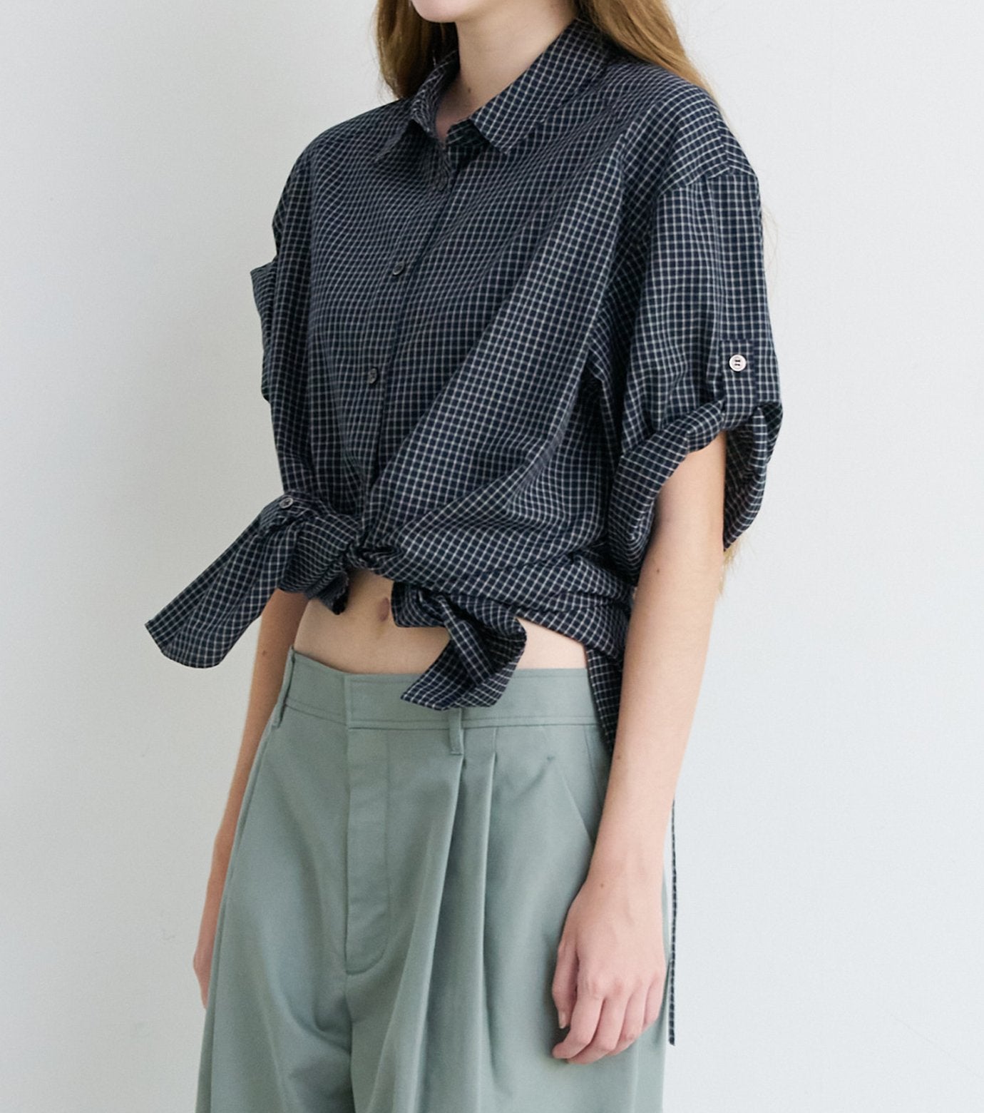 Checked Roll-Up Sleeve Shirt