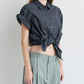 Checked Roll-Up Sleeve Shirt