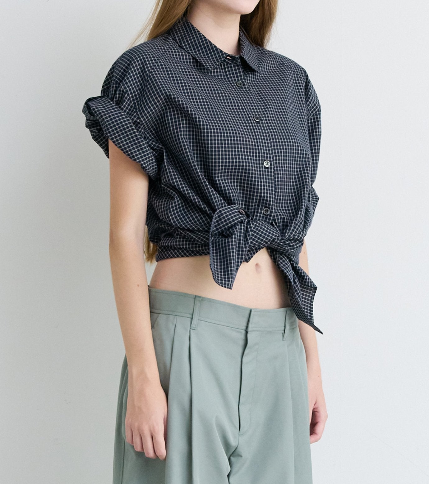 Checked Roll-Up Sleeve Shirt