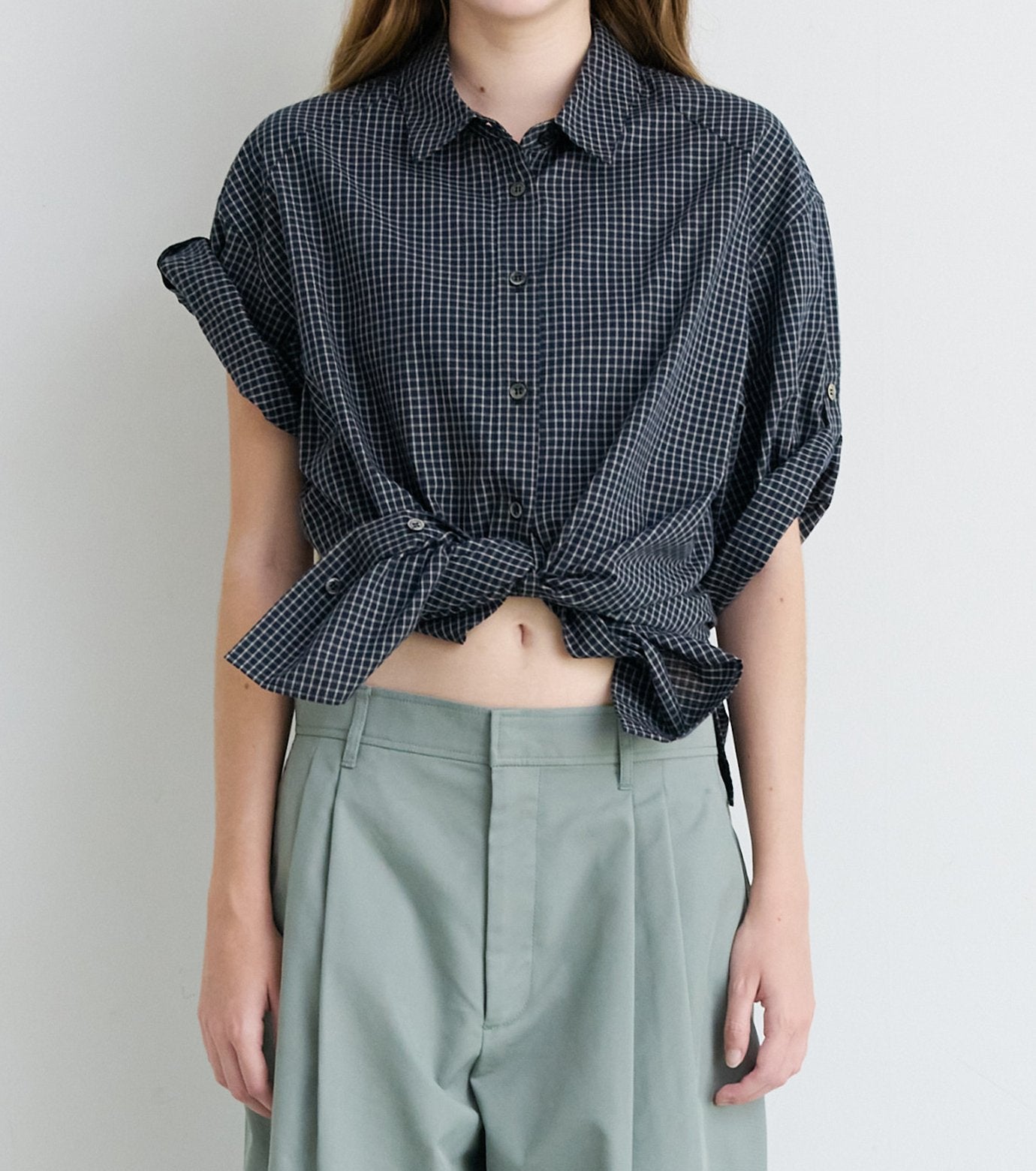 Checked Roll-Up Sleeve Shirt