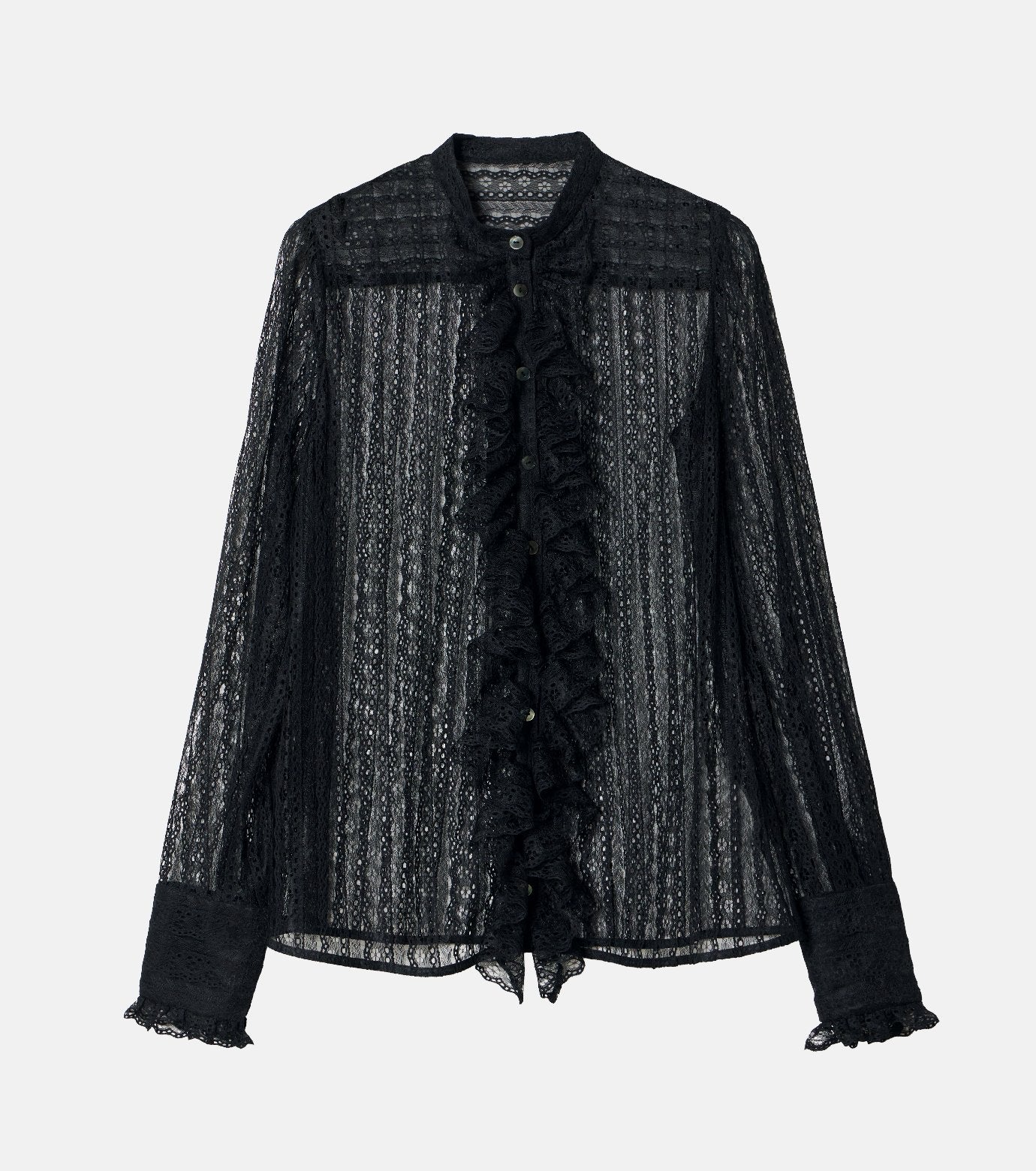 Lace Ruffle Detail Blouse