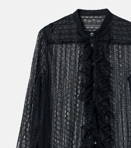 Lace Ruffle Detail Blouse