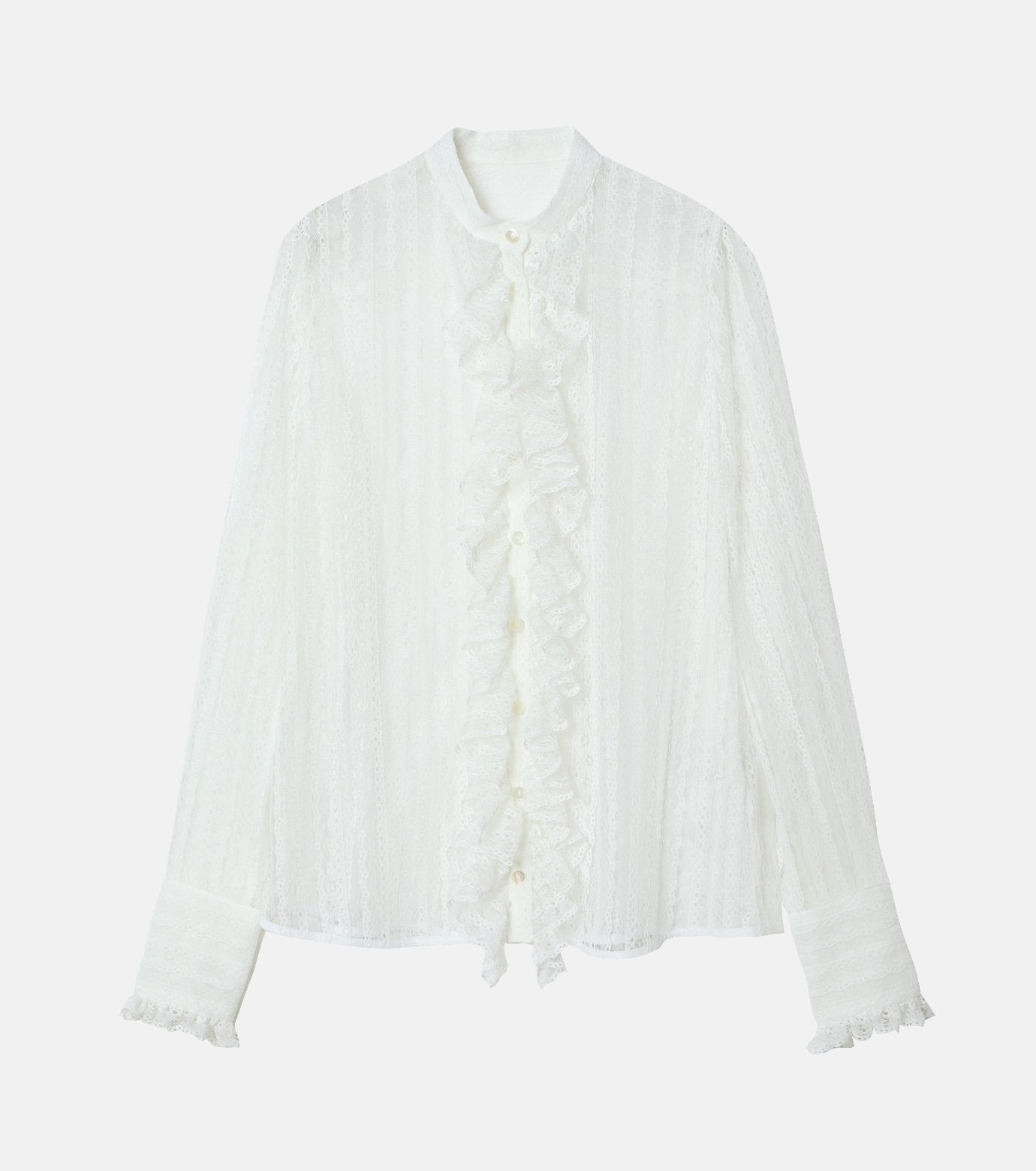 Lace Ruffle Detail Blouse