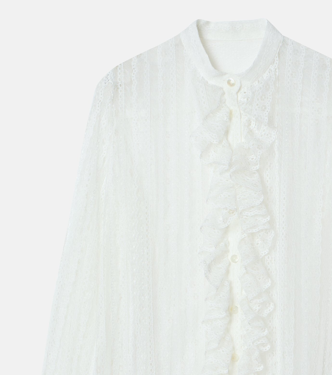 Lace Ruffle Detail Blouse