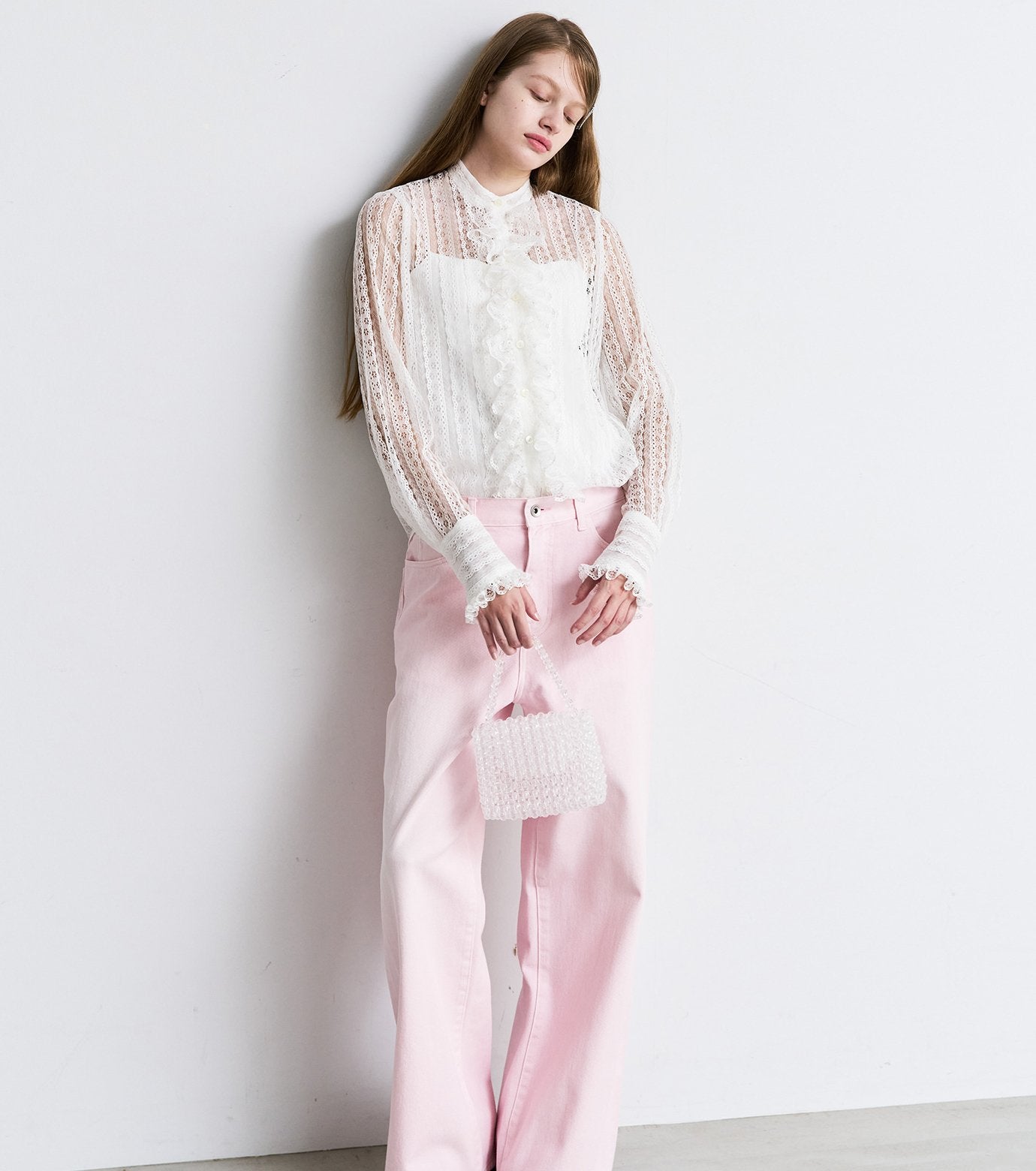 Lace Ruffle Detail Blouse