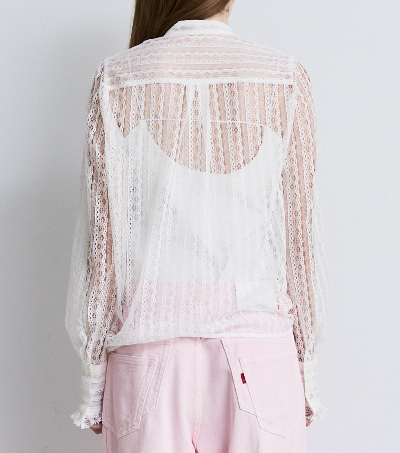 Lace Ruffle Detail Blouse