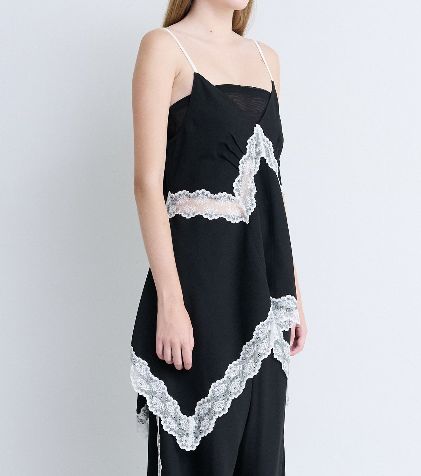 Lace-Trim Georgette Cami Top