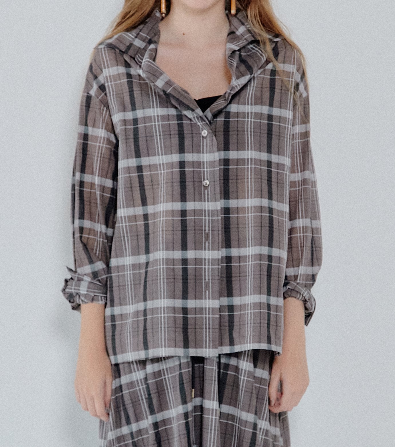 Sheer Plaid Shirt