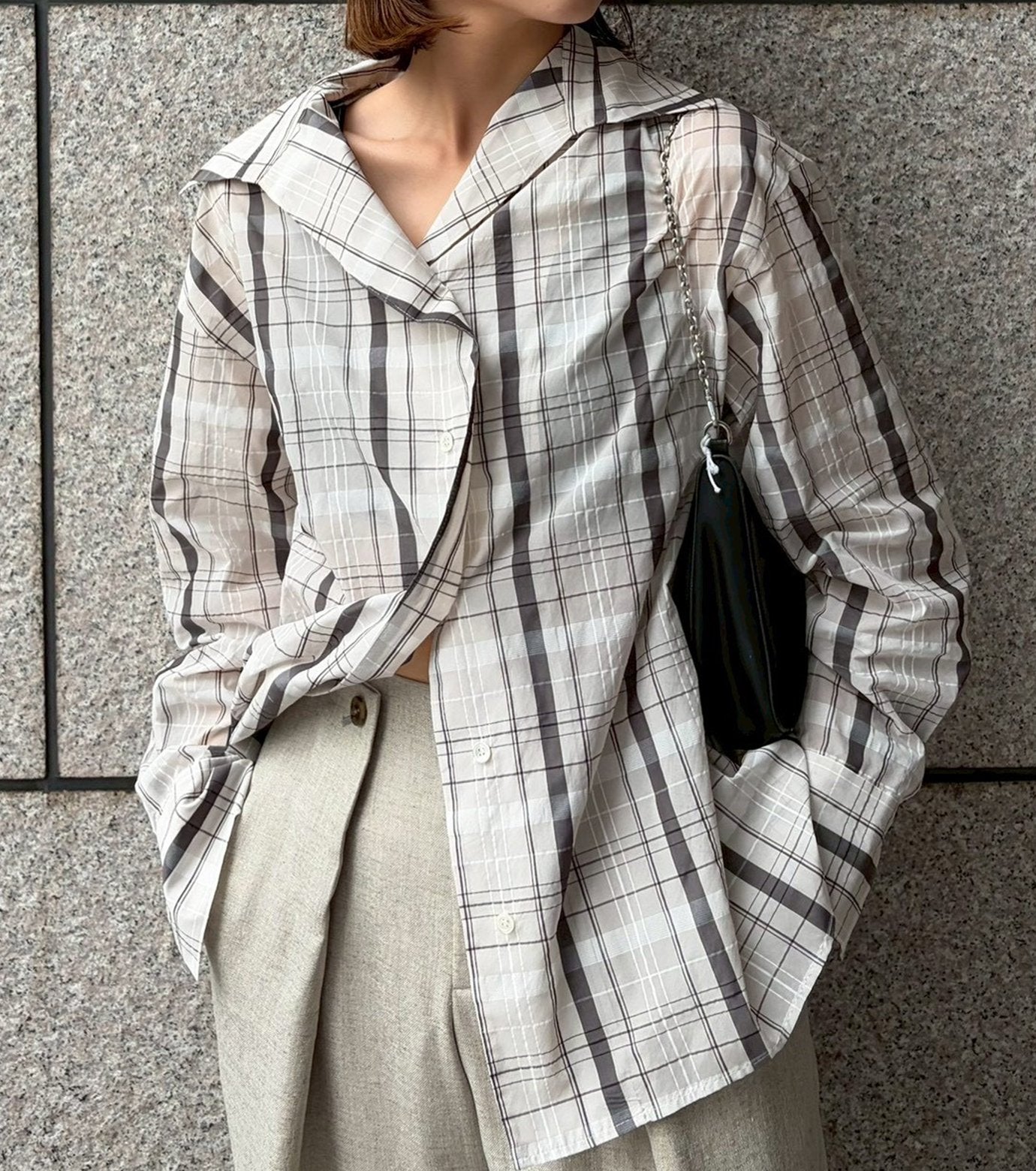 Sheer Plaid Shirt