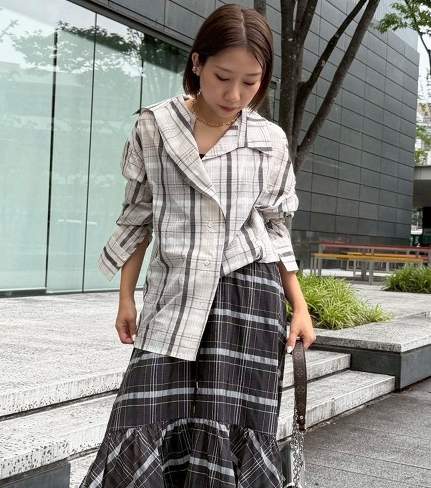 Sheer Plaid Shirt