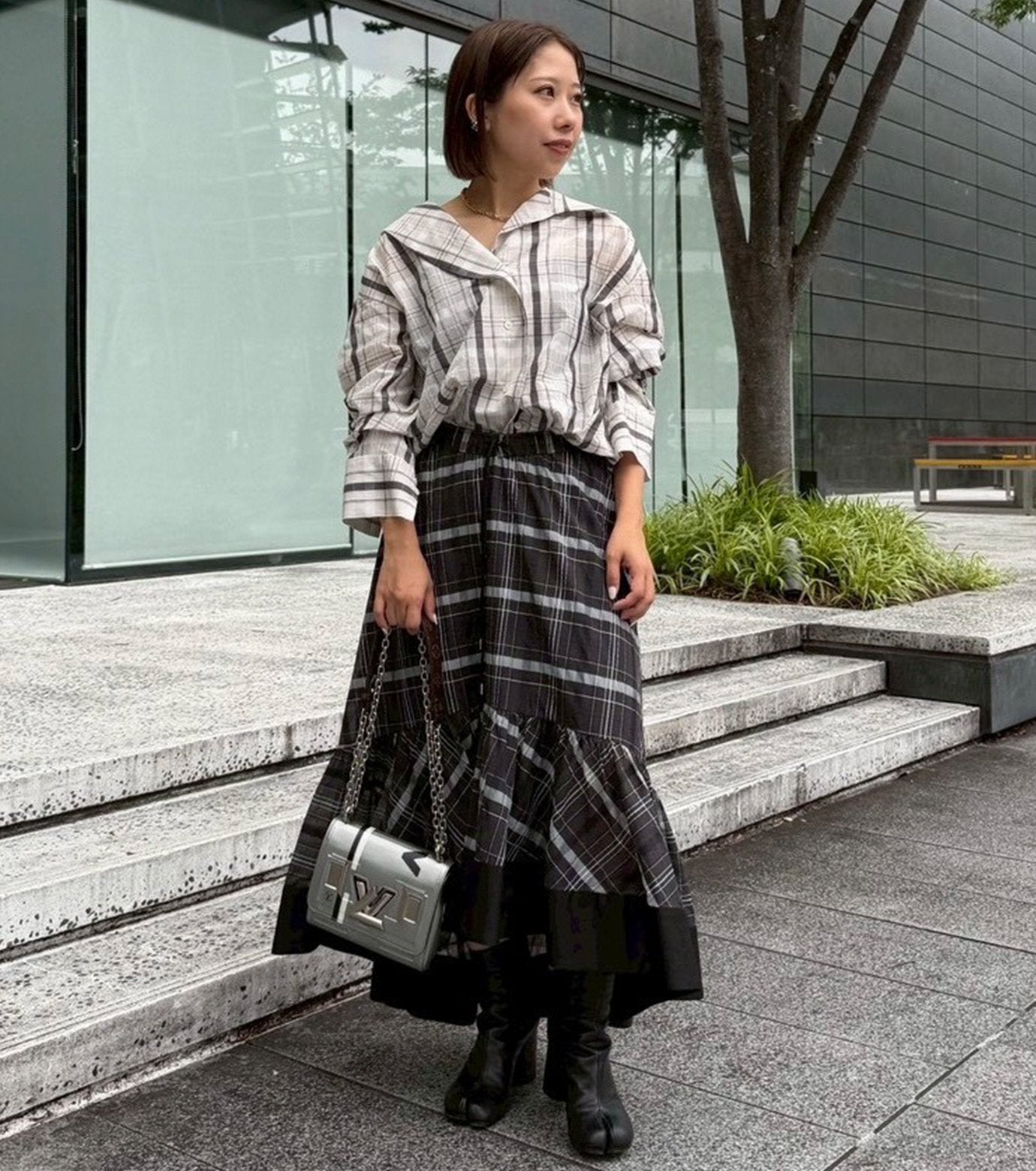 Sheer Plaid Shirt