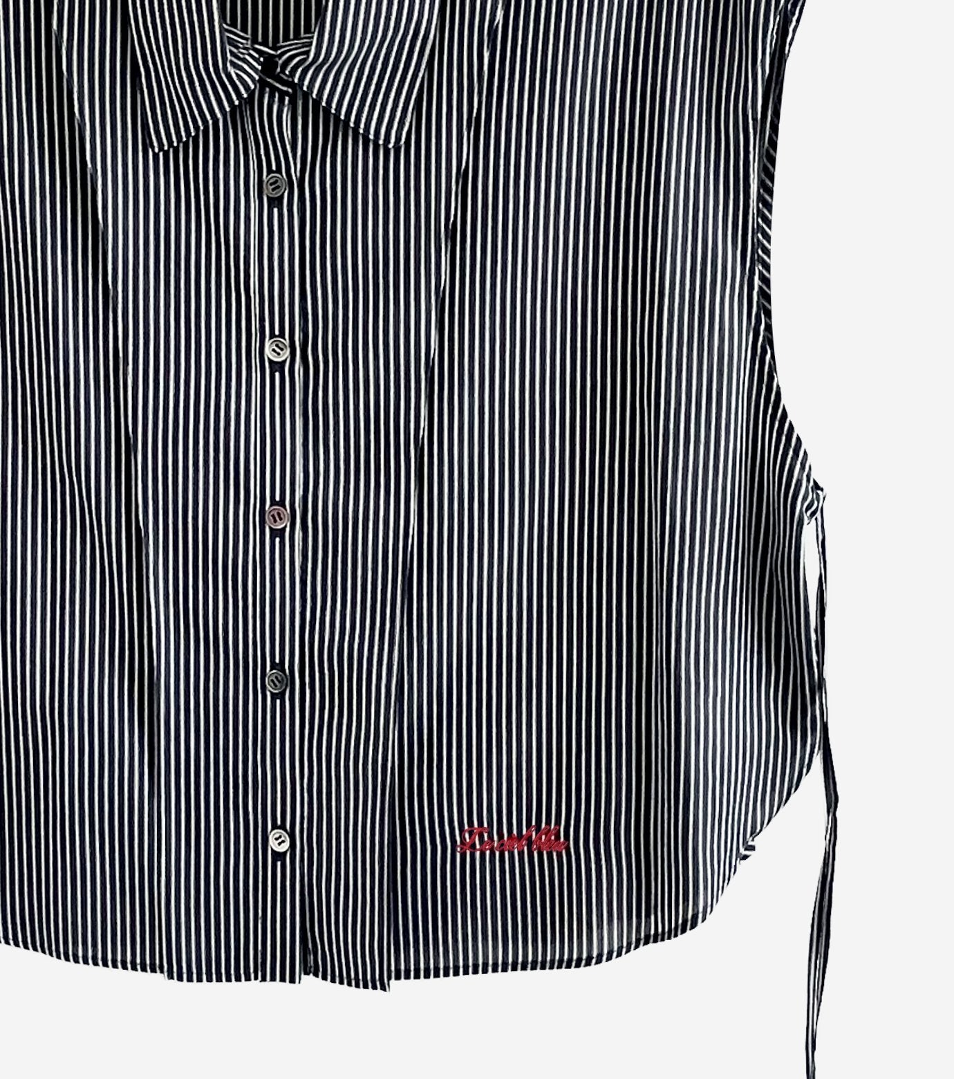 Dobby Stripe Cropped Shirt