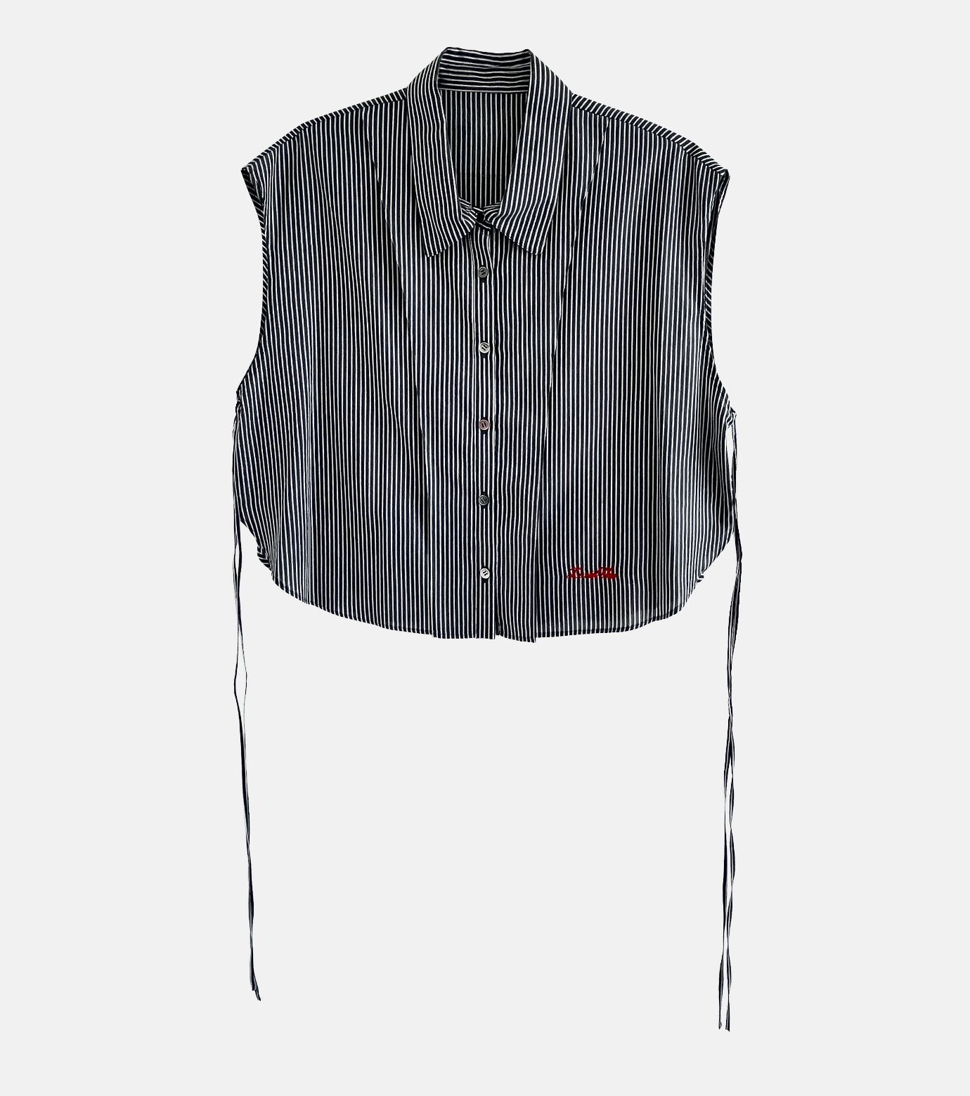Dobby Stripe Cropped Shirt