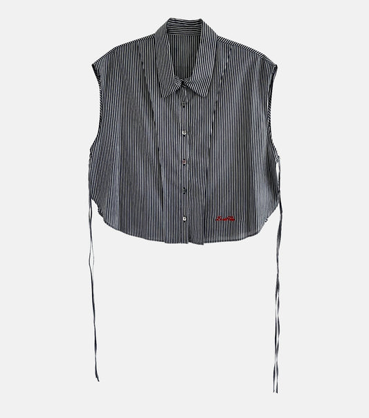 Dobby Stripe Cropped Shirt