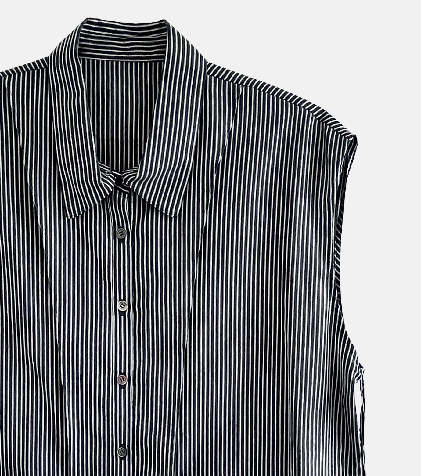 Dobby Stripe Cropped Shirt