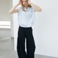 Dobby Stripe Cropped Shirt