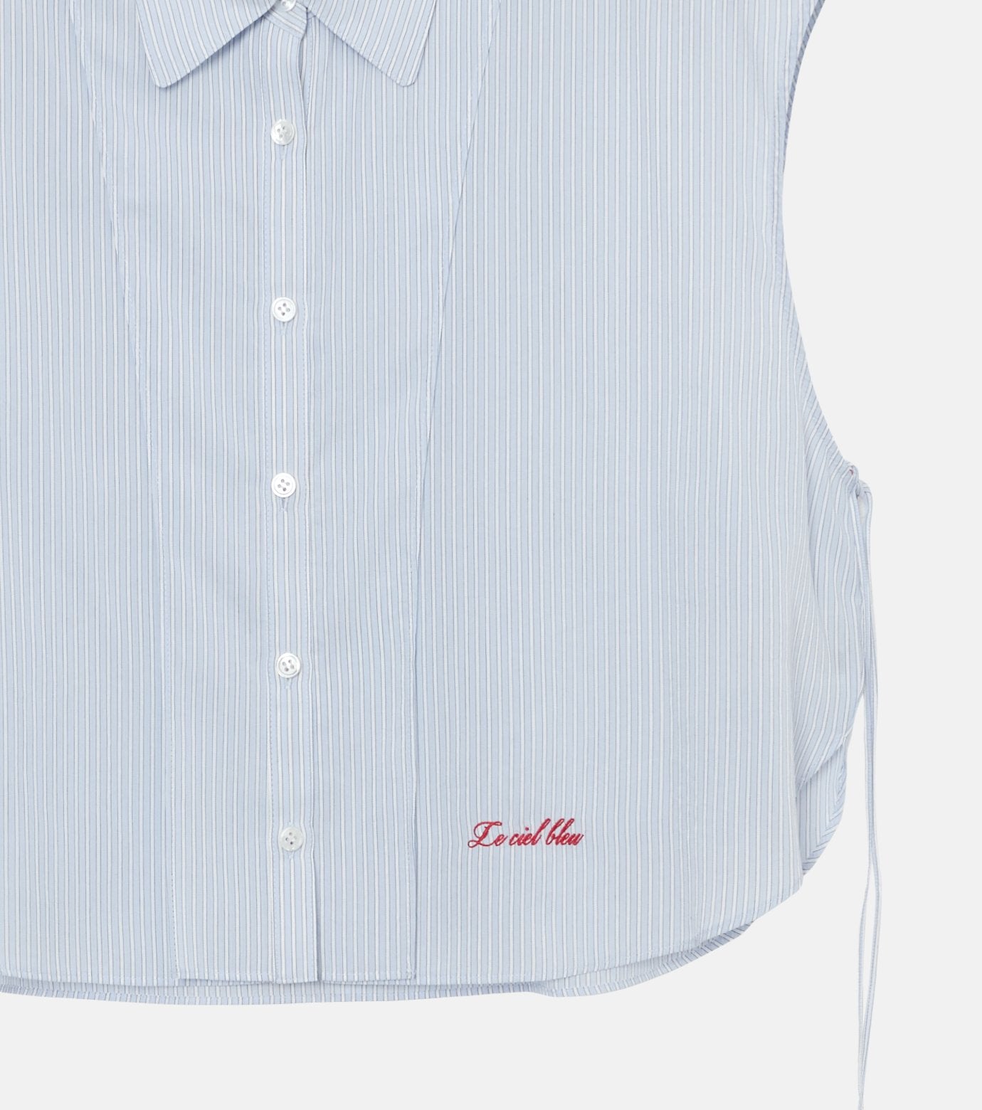 Dobby Stripe Cropped Shirt