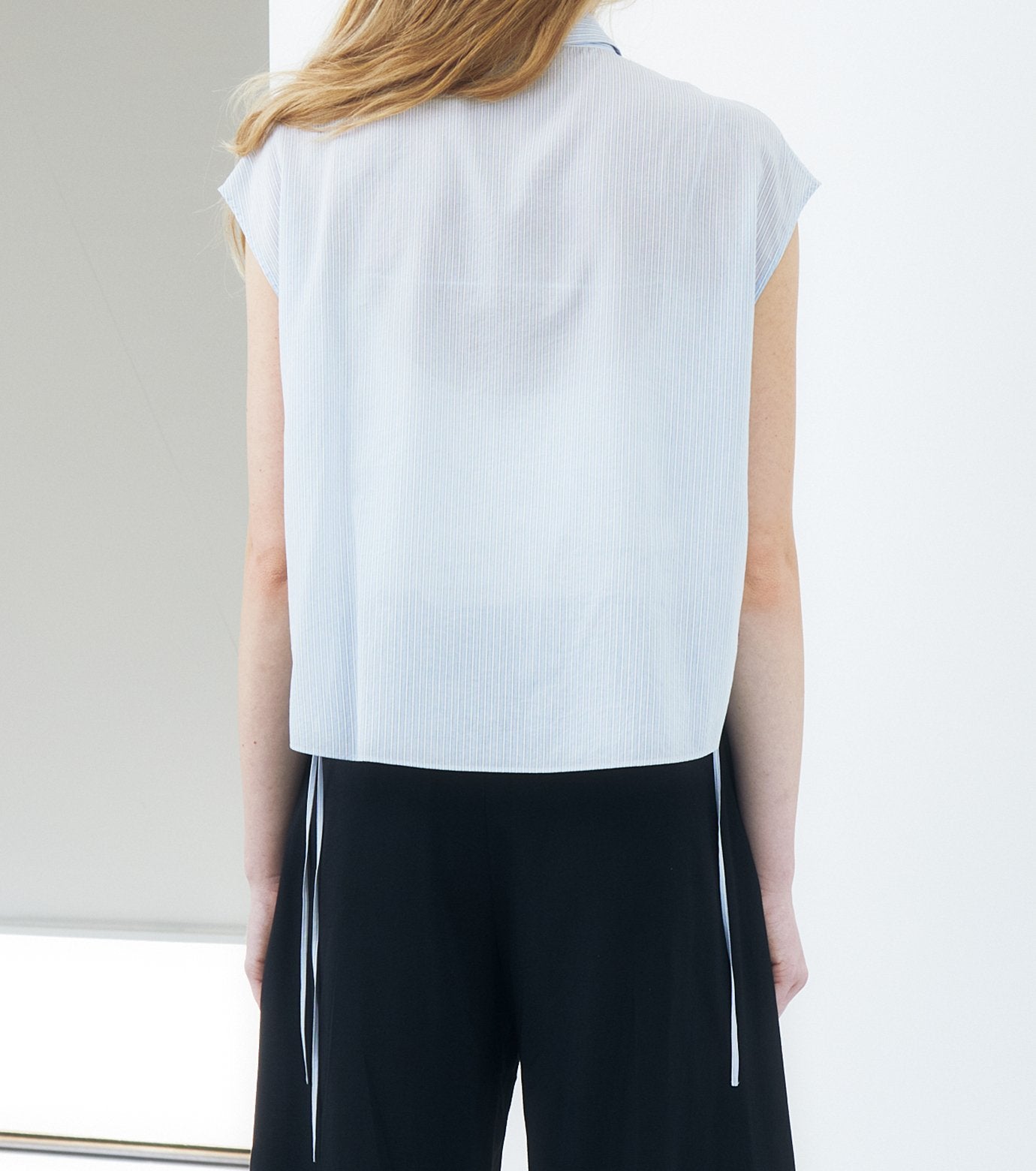 Dobby Stripe Cropped Shirt