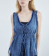 Washed Denim Frill Blouse