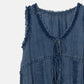 Washed Denim Frill Blouse
