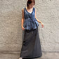 Washed Denim Frill Blouse