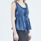 Washed Denim Frill Blouse