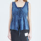 Washed Denim Frill Blouse