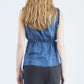 Washed Denim Frill Blouse