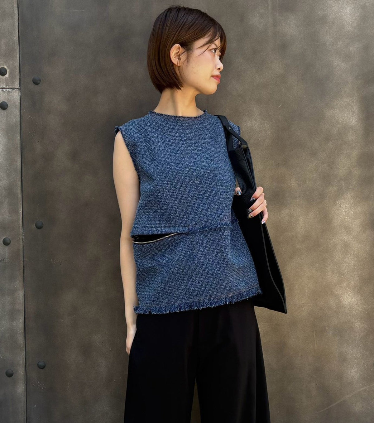 Tweed Sleeveless TOP