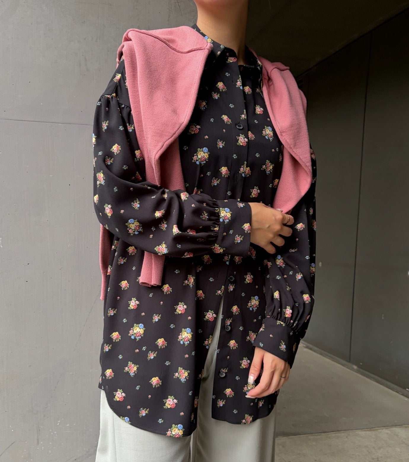 Floral Double Button Blouse