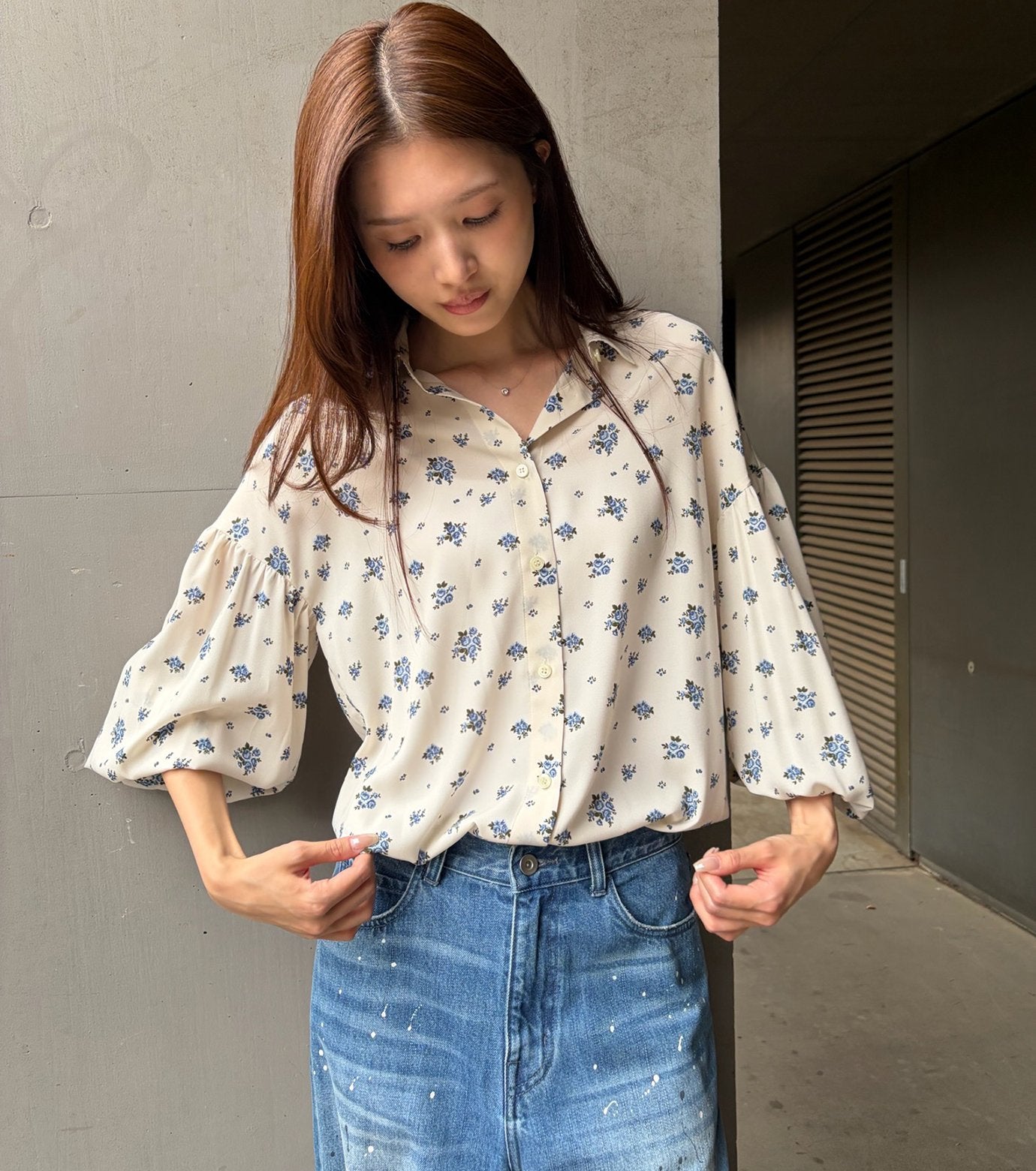 Floral Double Button Blouse