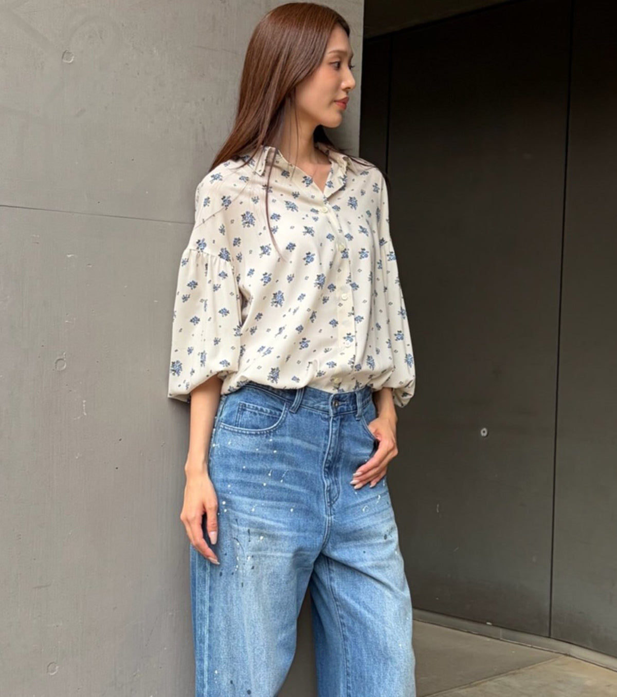 Floral Double Button Blouse