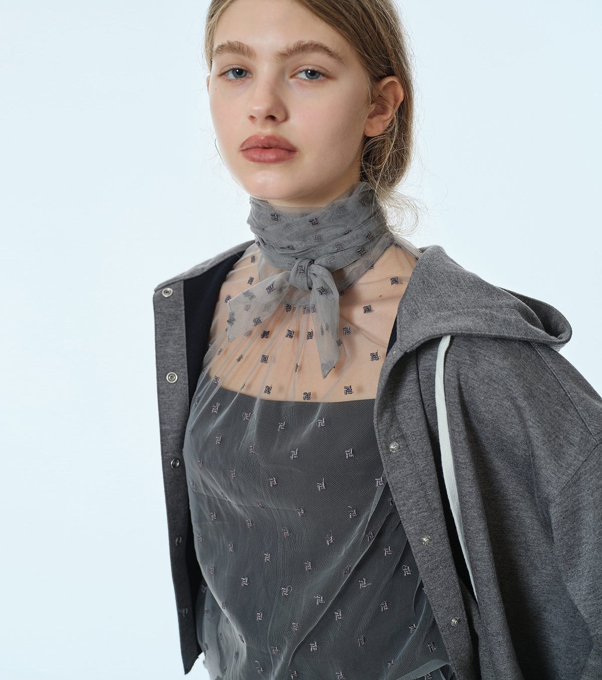 A-Line Jersey Hooded Shirt