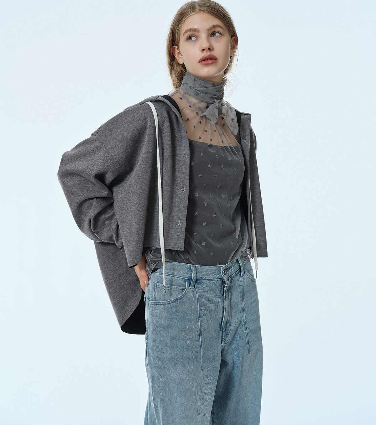 A-Line Jersey Hooded Shirt