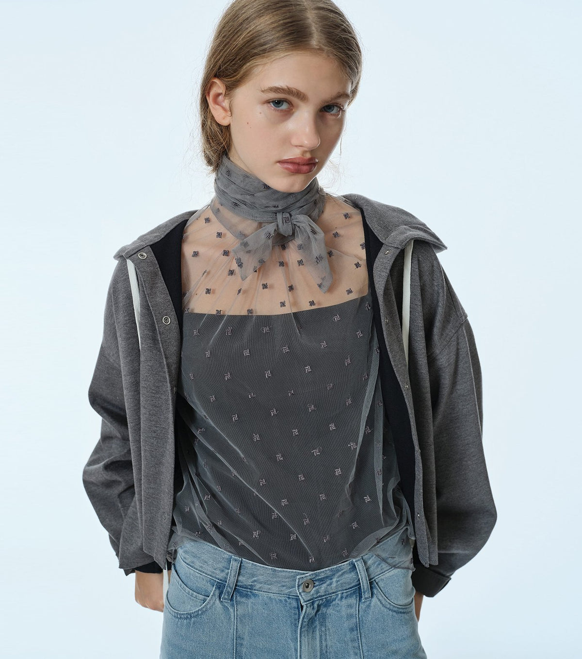 A-Line Jersey Hooded Shirt