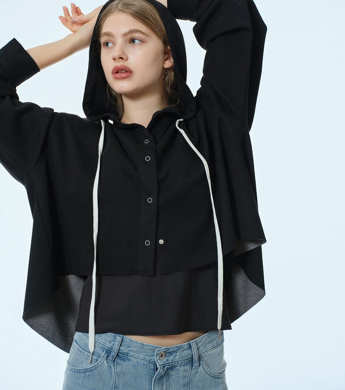 A-Line Jersey Hooded Shirt