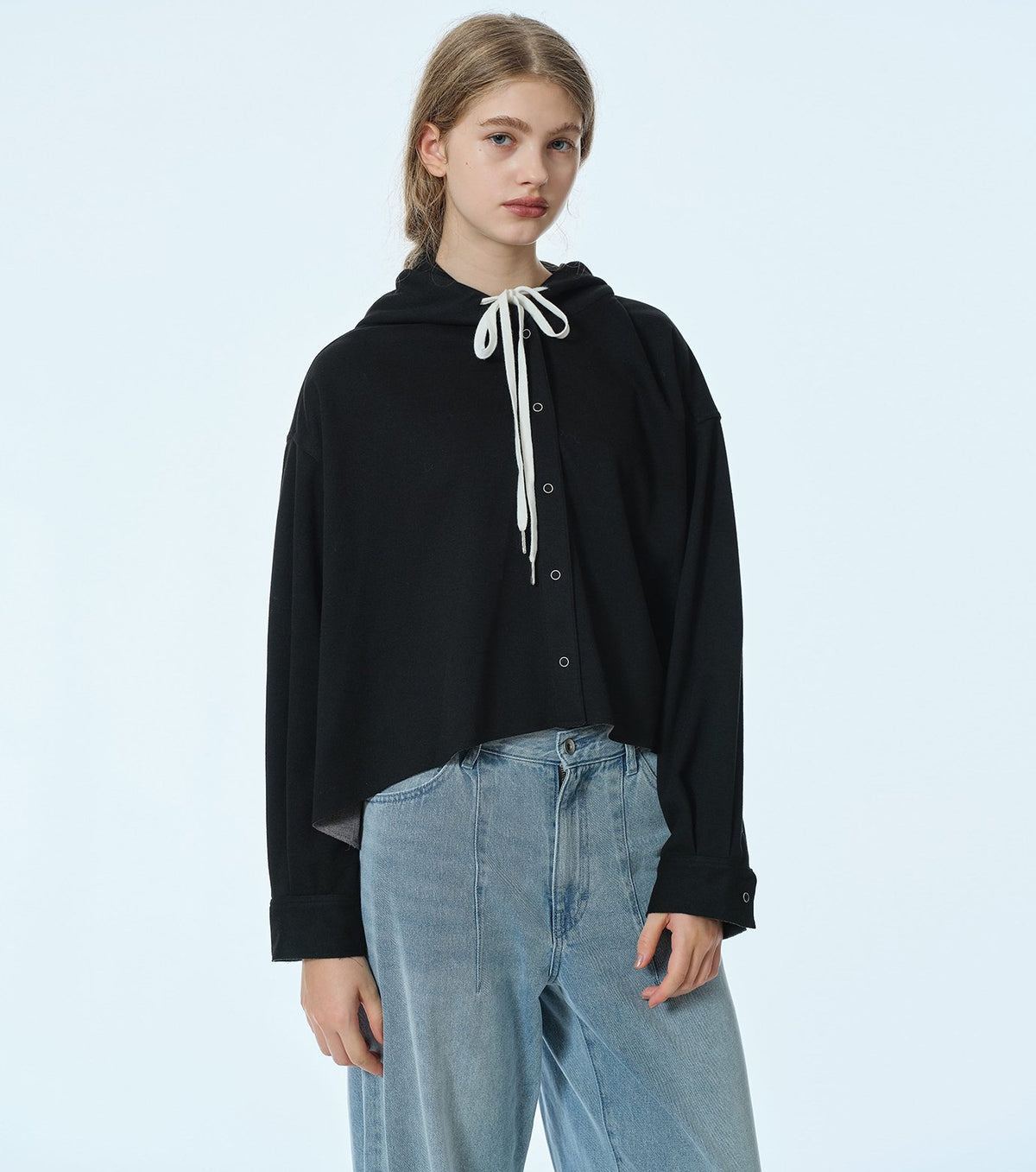 A-Line Jersey Hooded Shirt