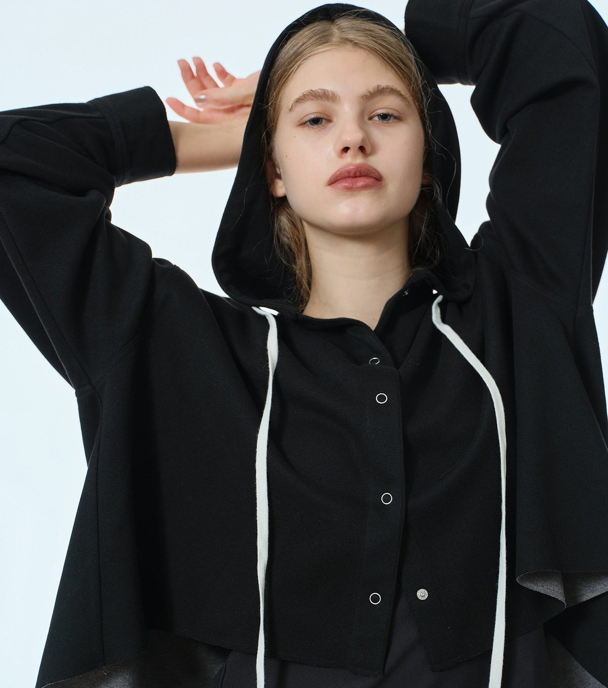A-Line Jersey Hooded Shirt