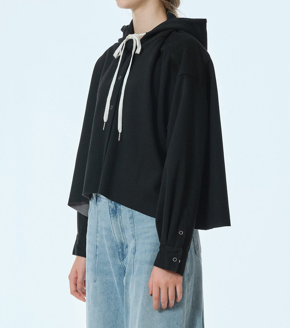 A-Line Jersey Hooded Shirt