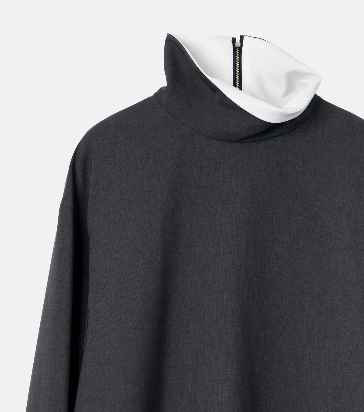 Suiting High-Neck Back-Zip Top