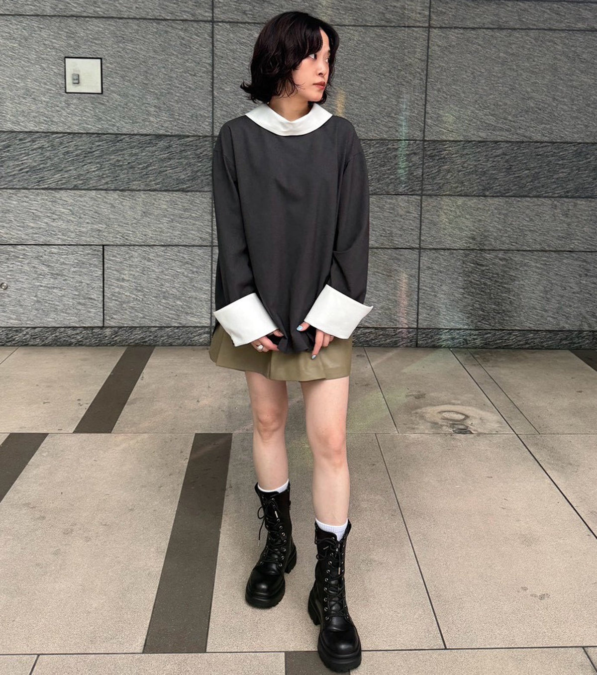 Suiting High-Neck Back-Zip Top