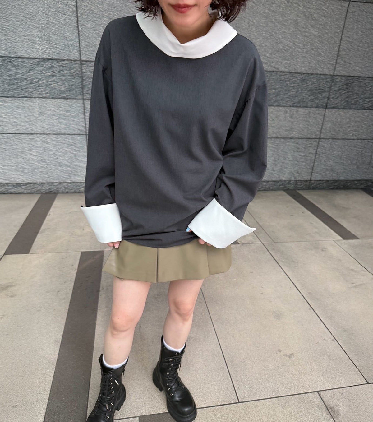 Suiting High-Neck Back-Zip Top