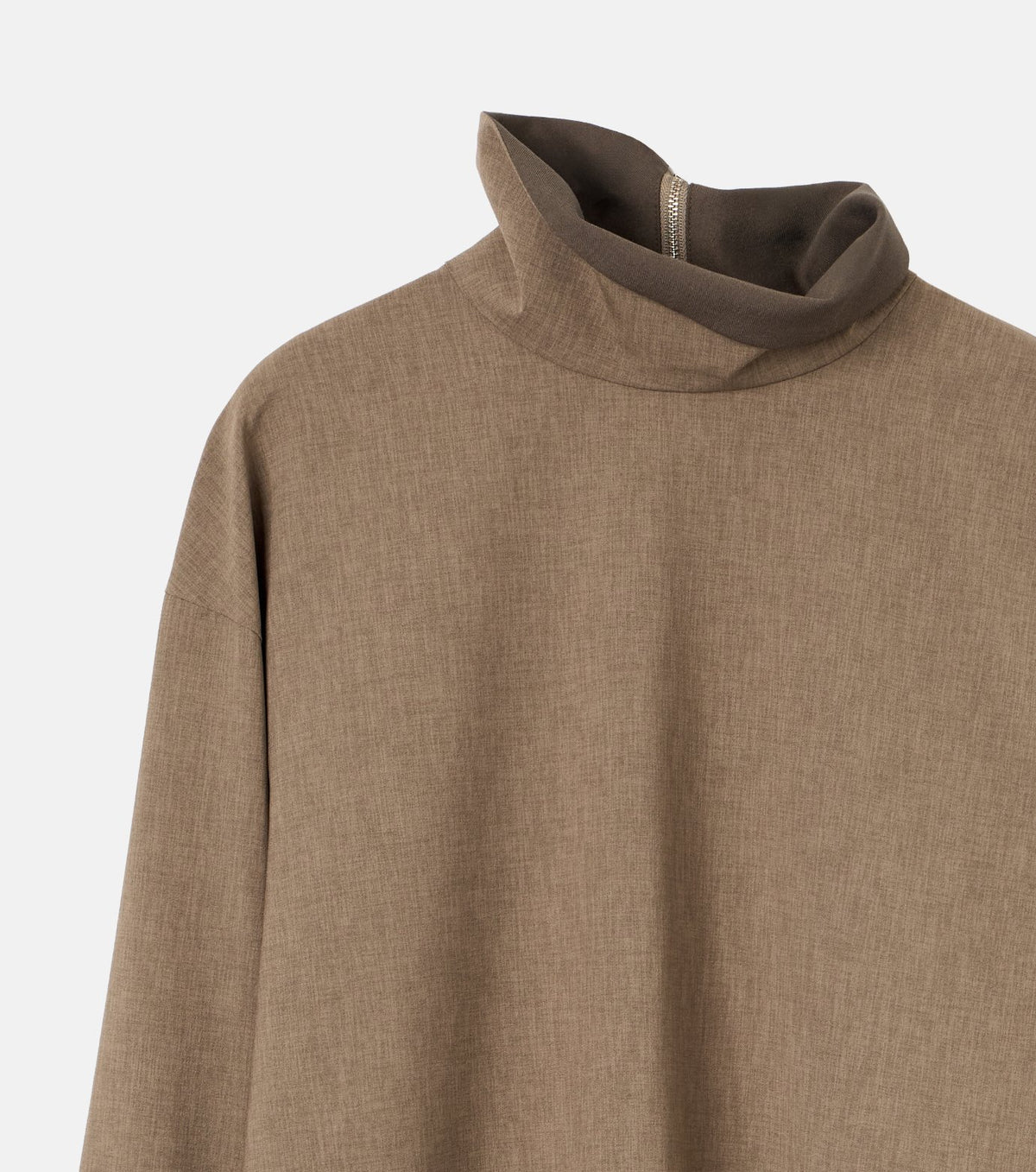 Suiting High-Neck Back-Zip Top